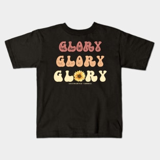 Glory Retro 70s Sunflower Christian Design 1 Corinthians Verse Kids T-Shirt